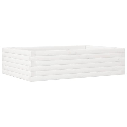 Garden Planter Solid Wood Pine Open Bottom Height 23 cm White 90 cm 60 cm