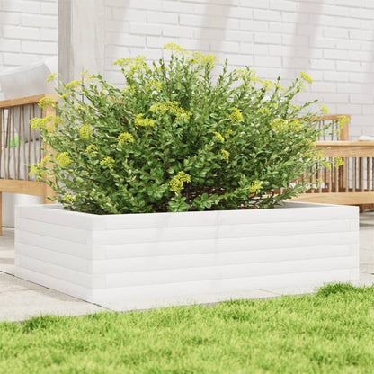 Garden Planter Solid Wood Pine Open Bottom Height 23 cm White 90 cm 60 cm