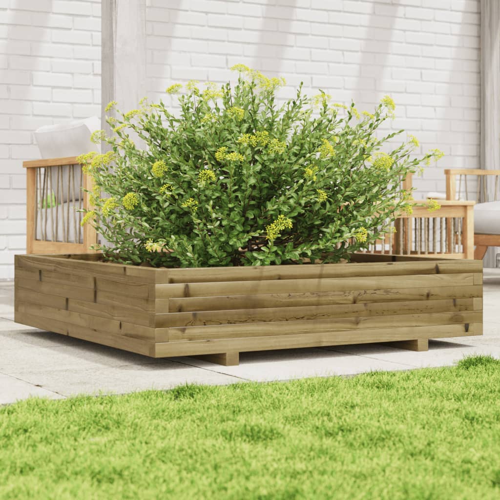Garden Planter 40x40x26.5 cm Impregnated Wood Pine with Legs Natural Impregnated 110 cm 110 cm