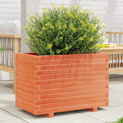 Garden Planter 70x40x49.5 cm Solid Wood Pine with Legs Wax brown 70 cm