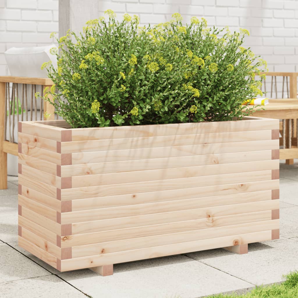 Garden Planter 70x40x49.5 cm Solid Wood Pine with Legs Natural pine 90 cm