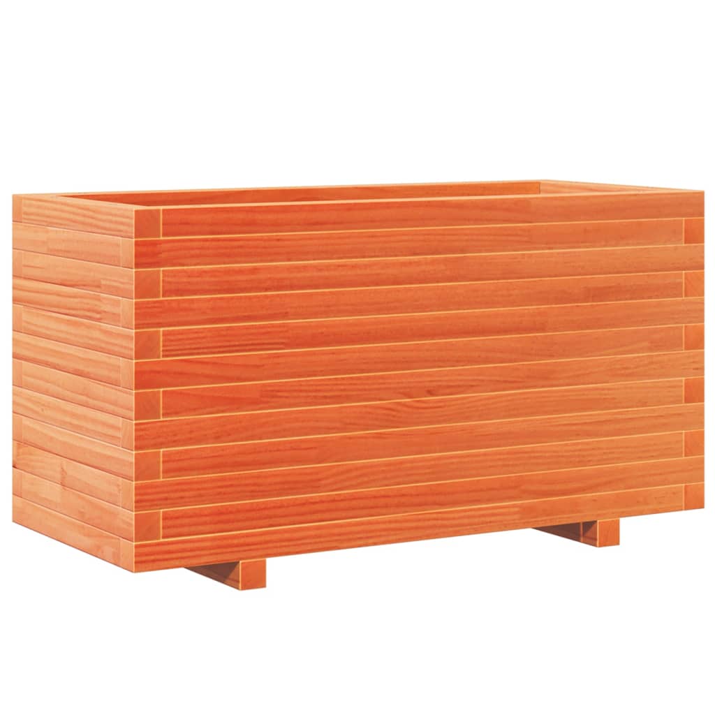 Garden Planter 70x40x49.5 cm Solid Wood Pine with Legs Wax brown 90 cm