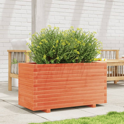 Garden Planter 70x40x49.5 cm Solid Wood Pine with Legs Wax brown 90 cm