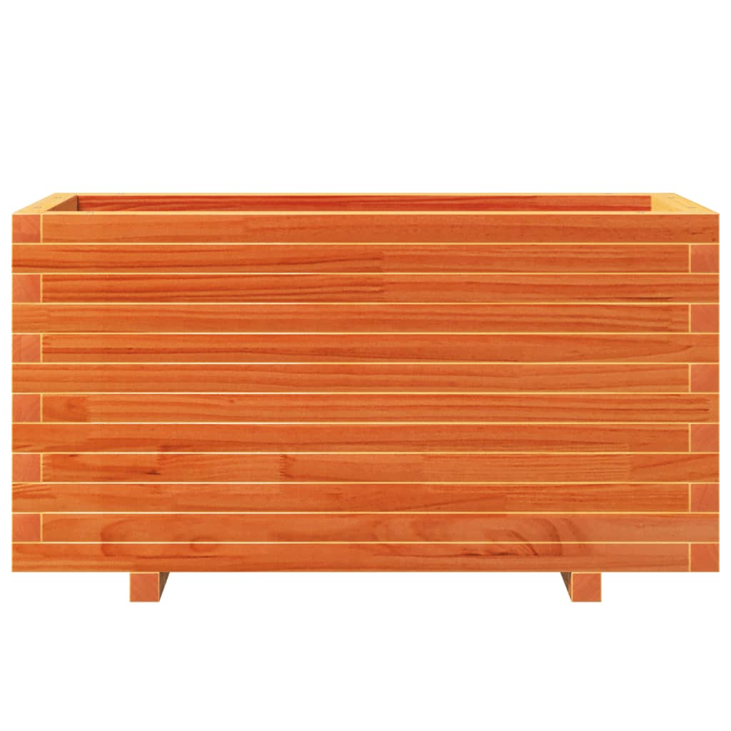 Garden Planter 70x40x49.5 cm Solid Wood Pine with Legs Wax brown 90 cm