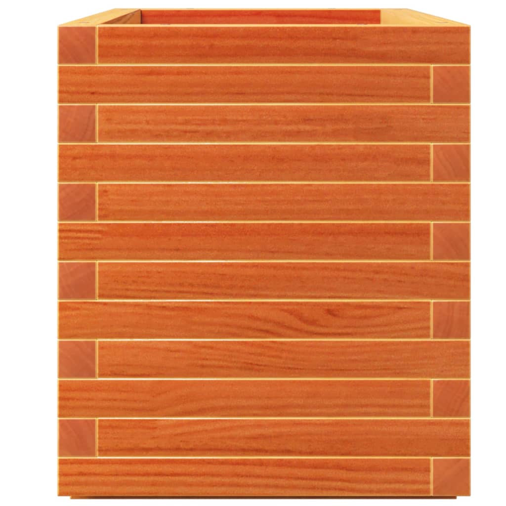 Garden Planter 70x40x49.5 cm Solid Wood Pine with Legs Wax brown 90 cm