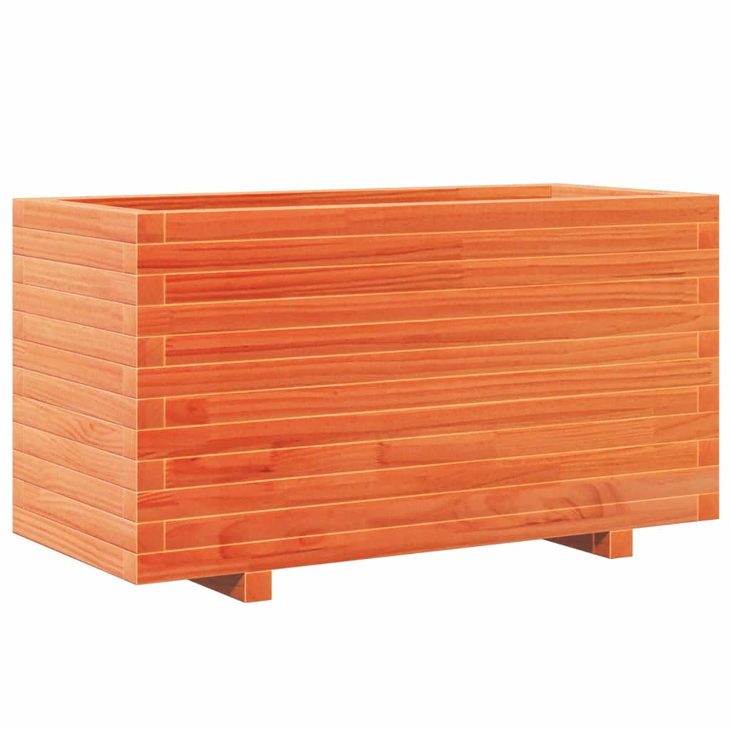 Garden Planter 70x40x49.5 cm Solid Wood Pine with Legs Wax brown 90 cm