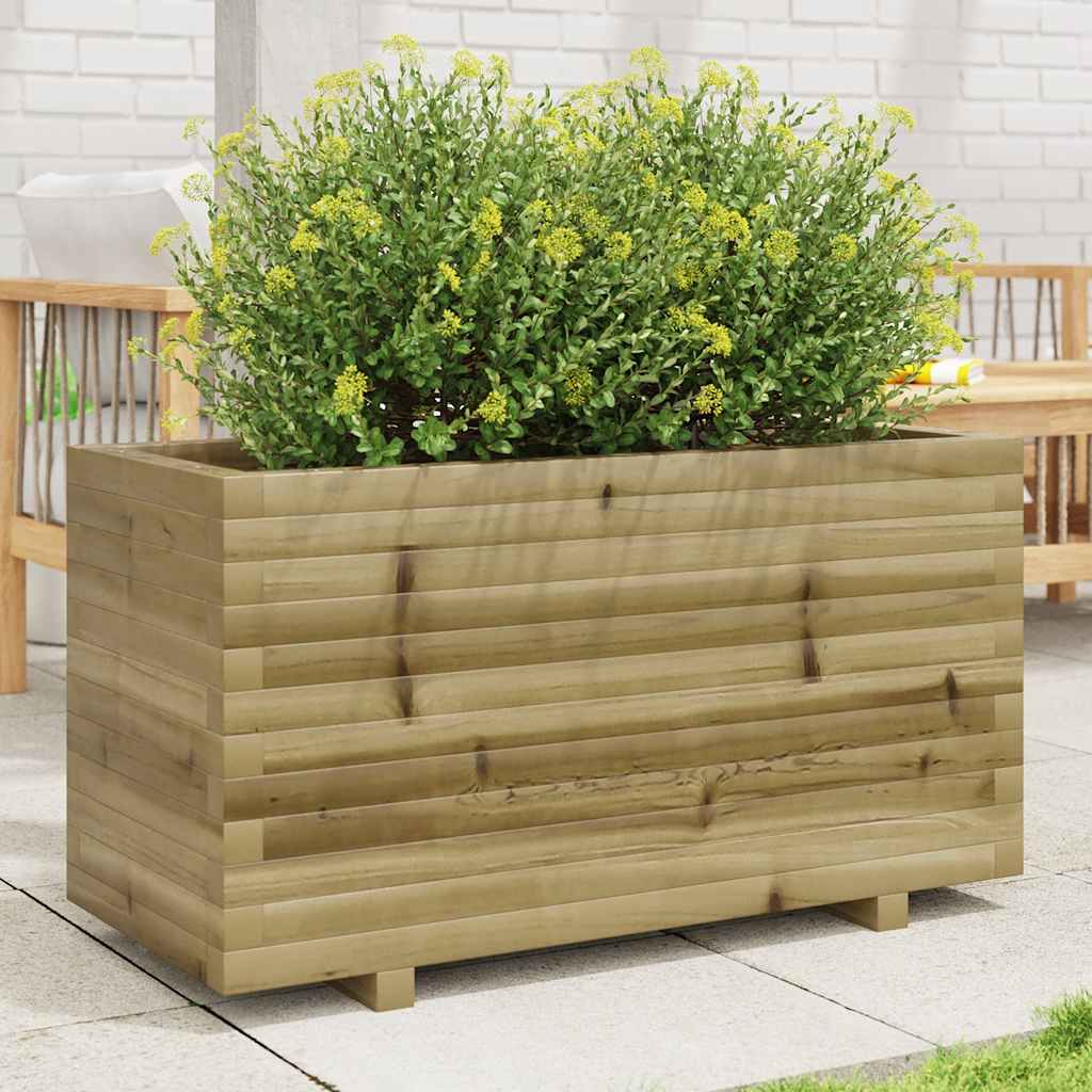 Garden Planter 70x40x49.5 cm Solid Wood Pine with Legs Natural impregnated 90 cm
