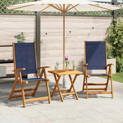 vidaXL Folding Chairs Solid Wood Acacia and Textilene