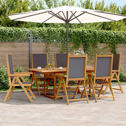 vidaXL 7 Piece Garden Dining Set Anthracite Fabric and Solid Wood 1