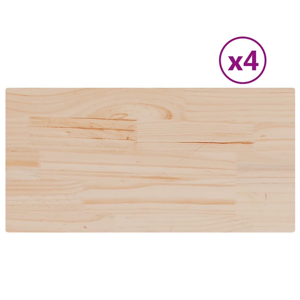 Table Tops Rectangular Solid Wood Pine Height 2.5 cm 90 cm 45 cm