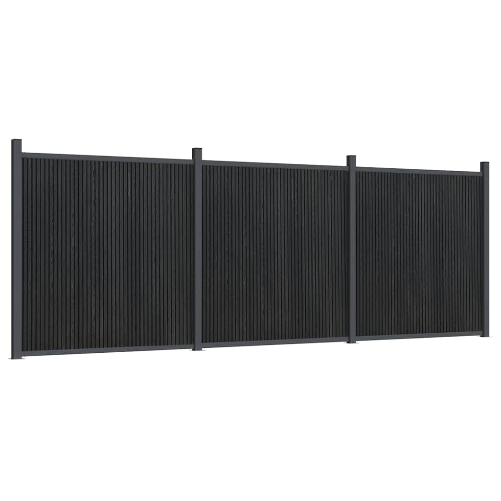 vidaXL Fence Panel Grey 526x186 cm WPC 2