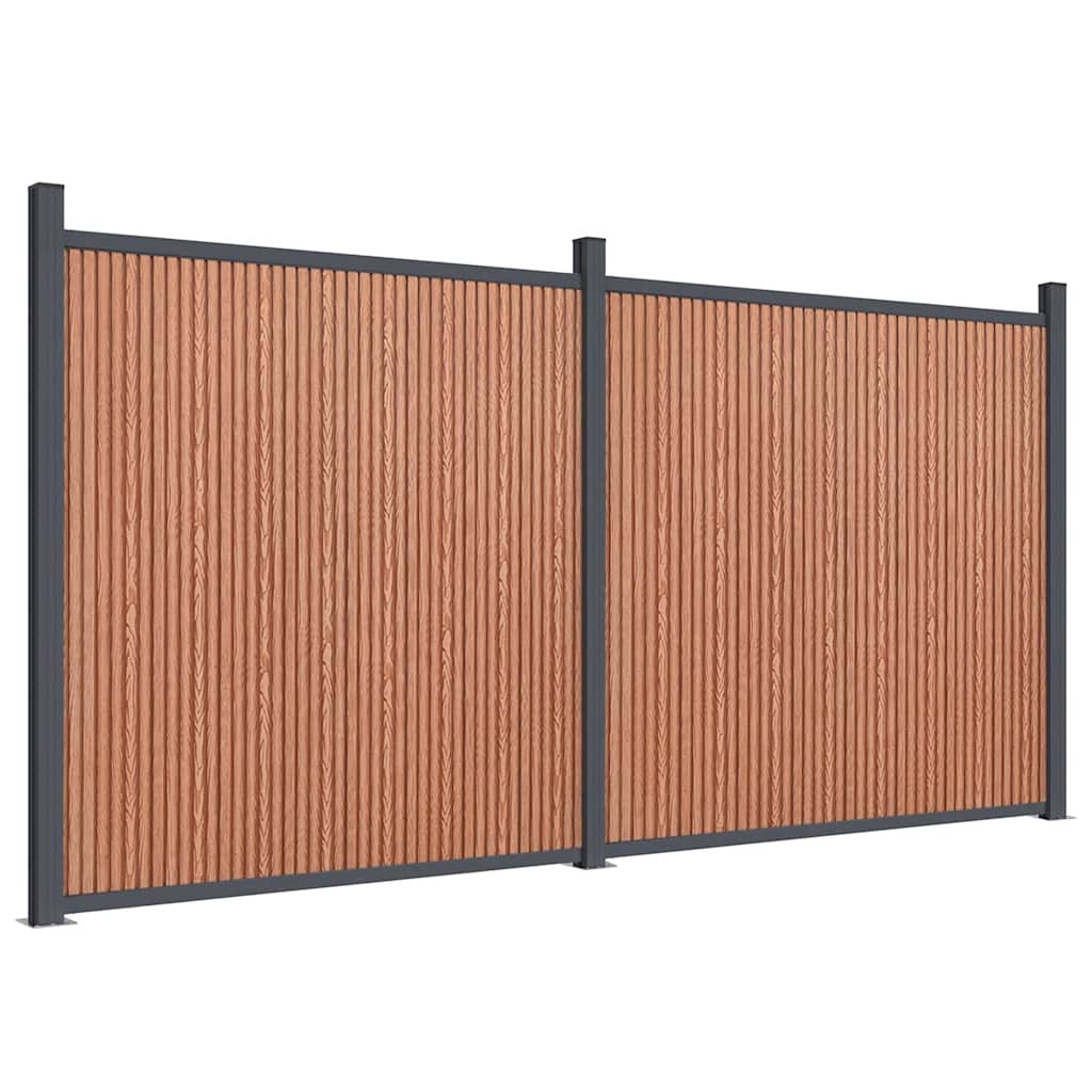 vidaXL Fence Panel Brown 353x186 cm WPC 2