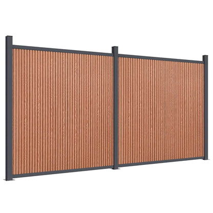 Fence Panel WPC Brown 353 x 186 cm