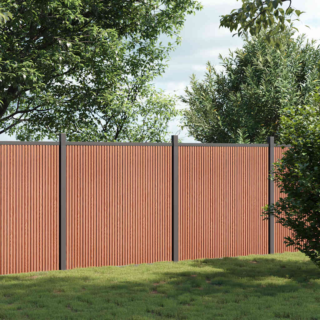 vidaXL Fence Panel Brown 353x186 cm WPC 3