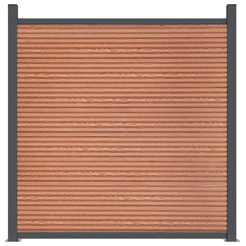 vidaXL Fence Panel Brown 353x186 cm WPC 5