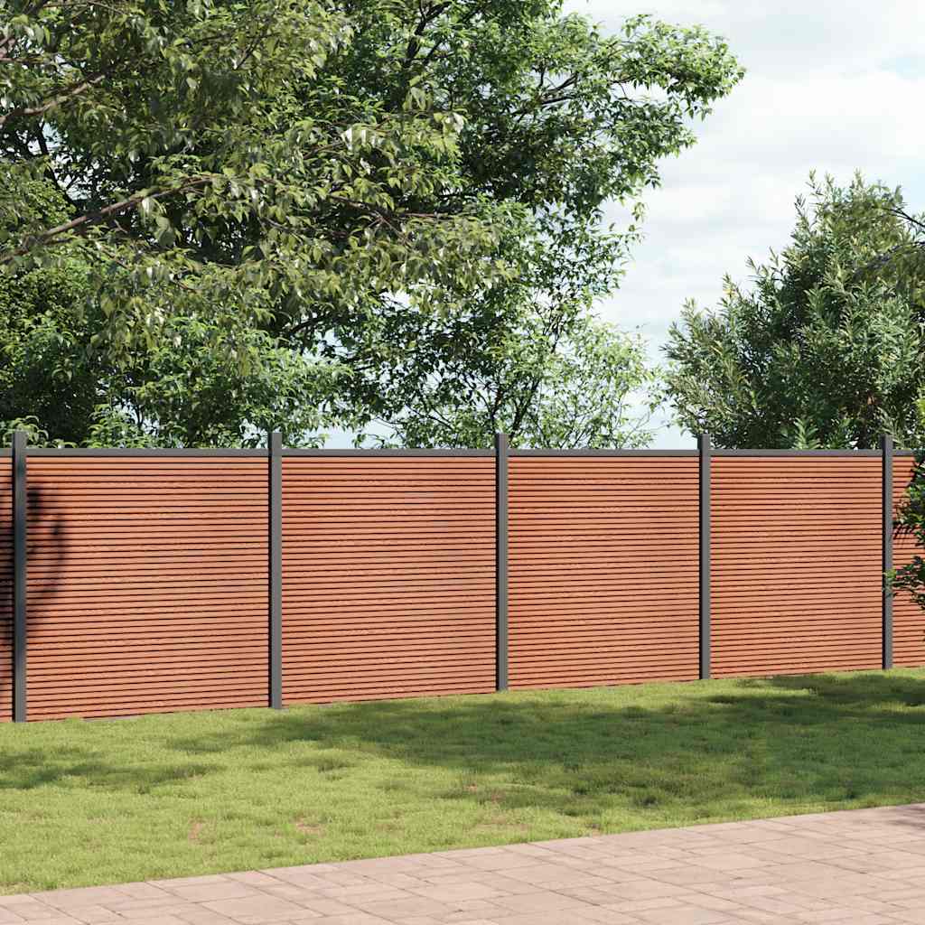 Fence Panel WPC Brown 699 x 186 cm