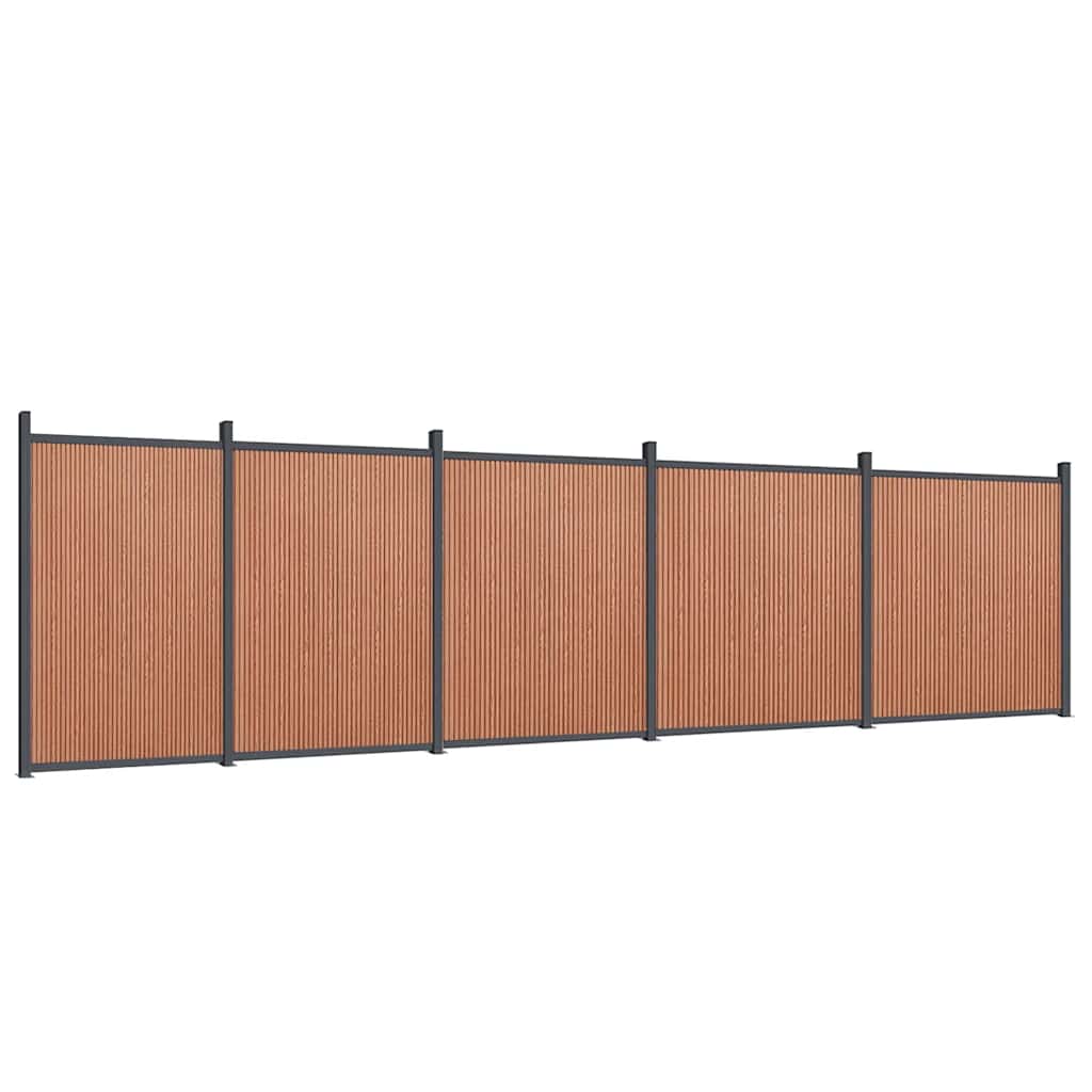 Fence Panel WPC Brown 872 x 186 cm
