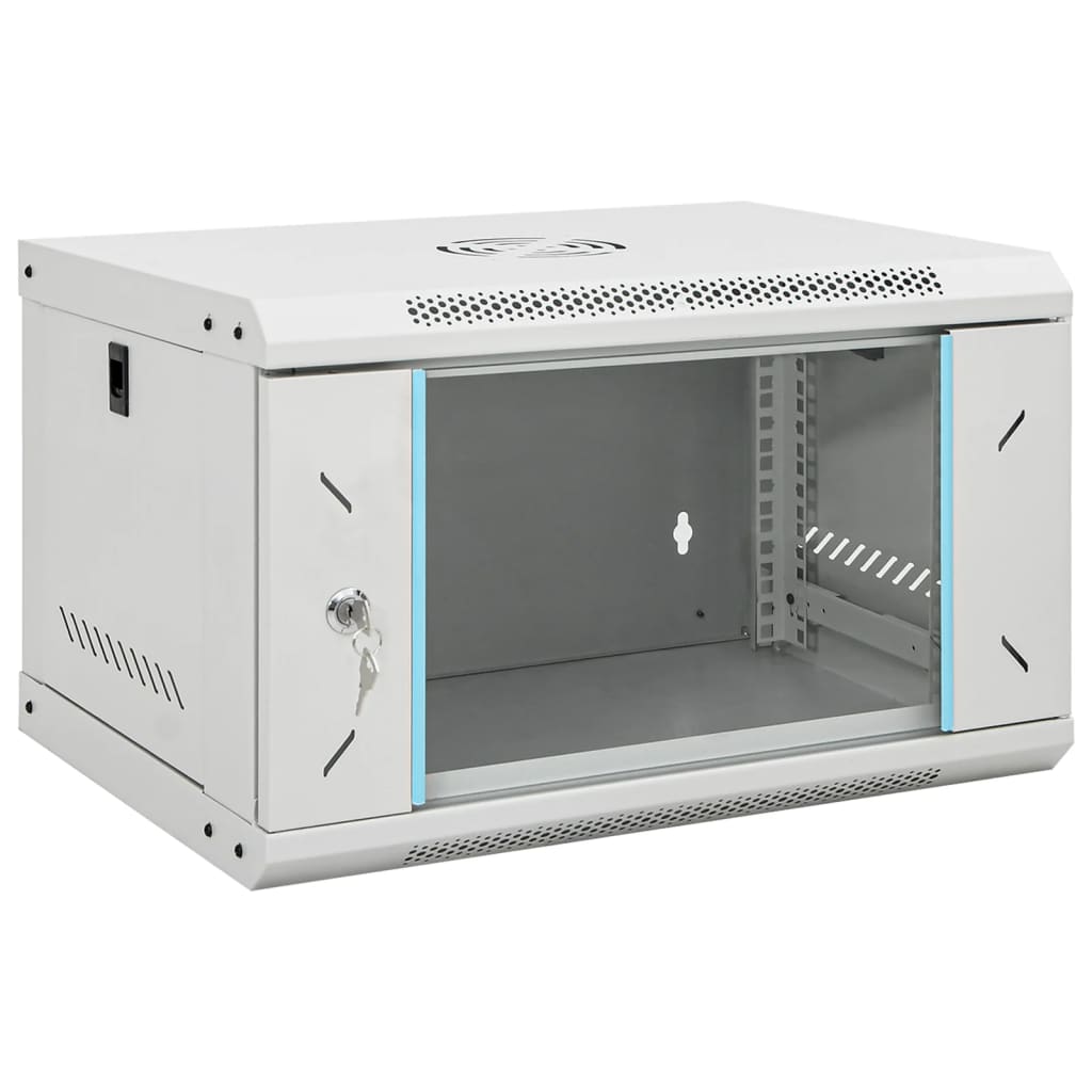 Network Cabinet with Storage Steel Grey 53 cm 30 cm 40 cm