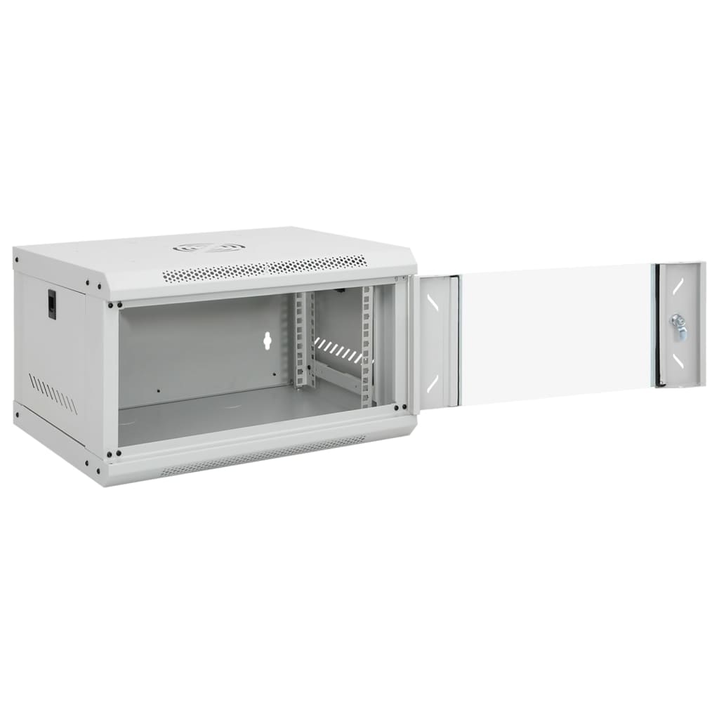 Network Cabinet with Storage Steel Grey 53 cm 30 cm 40 cm