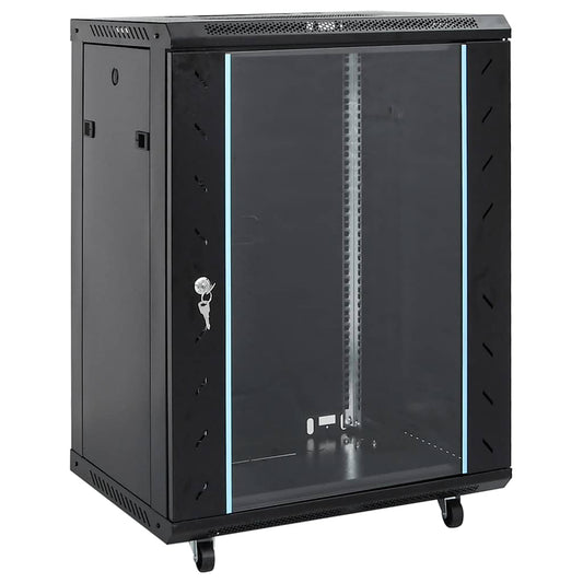 18U Network Cabinet with Swivel Feet 19 IP20 Black 860 mm 450 mm