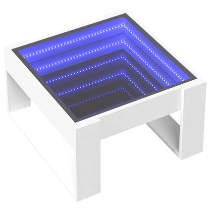 Coffee Table with Infinity LED 50x53x30 cm White 50 cm