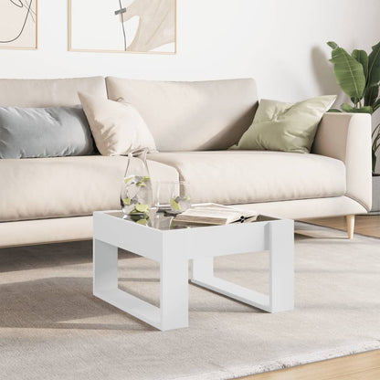 Coffee Table with Infinity LED 50x53x30 cm White 50 cm