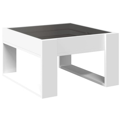 Coffee Table with Infinity LED 50x53x30 cm White 50 cm