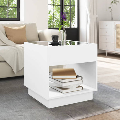 Coffee Table with Infinity LED 50x50x50 cm White