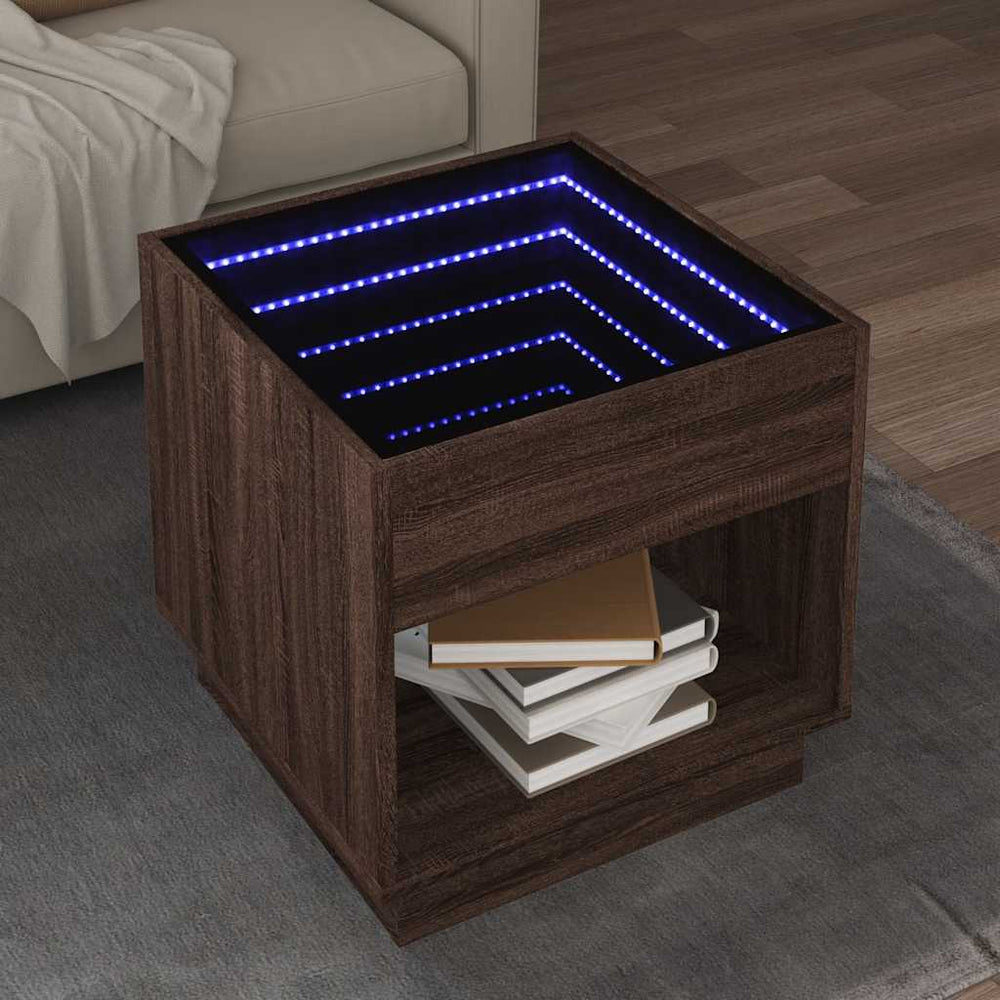 vidaXL Coffee Table with Infinity LED 50x50x50 cm