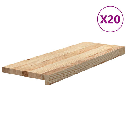 vidaXL Stair Treads 20 pcs Untreated 70x30x2 cm Solid Wood Oak 2
