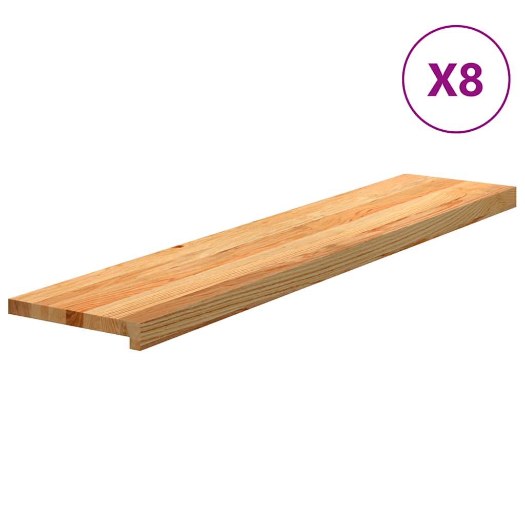 vidaXL Stair Treads 8 pcs Light Brown 120x30x2 cm Solid Wood Oak 2