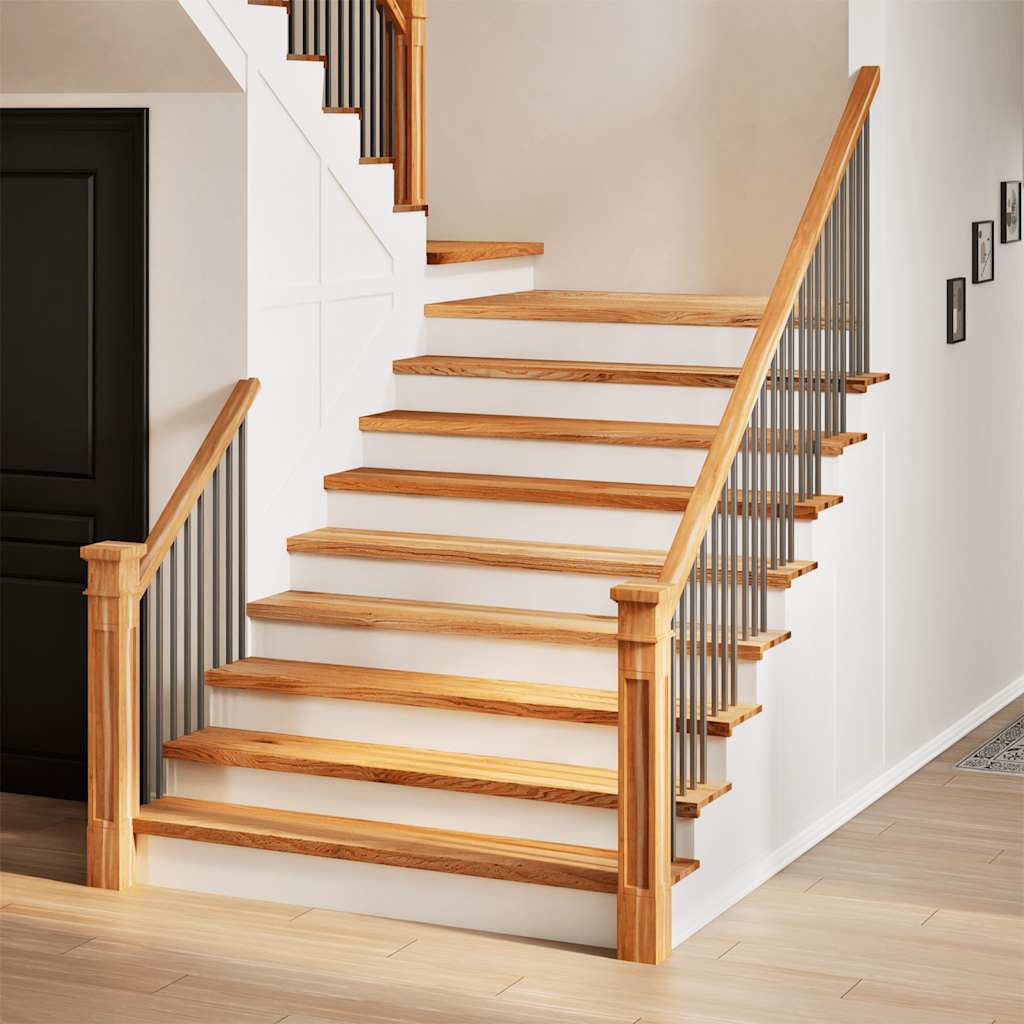 vidaXL Stair Treads 8 pcs Light Brown 120x30x2 cm Solid Wood Oak 1