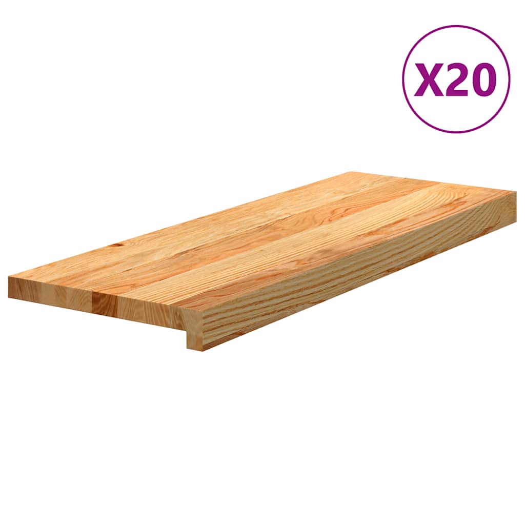 vidaXL Stair Treads 20 pcs Light Brown 70x30x2 cm Solid Wood Oak 2