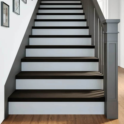 vidaXL Stair Treads 12 pcs Brown Black 90x25x2 cm Solid Wood Oak 1