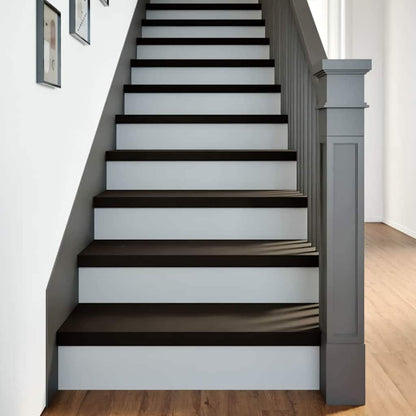 vidaXL Stair Treads 16 pcs Brown Black 80x25x2 cm Solid Wood Oak 1