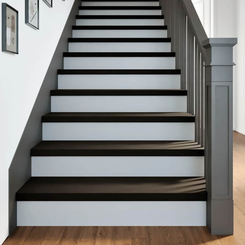 vidaXL Stair Treads 16 pcs Brown Black 100x25x2 cm Solid Wood Oak