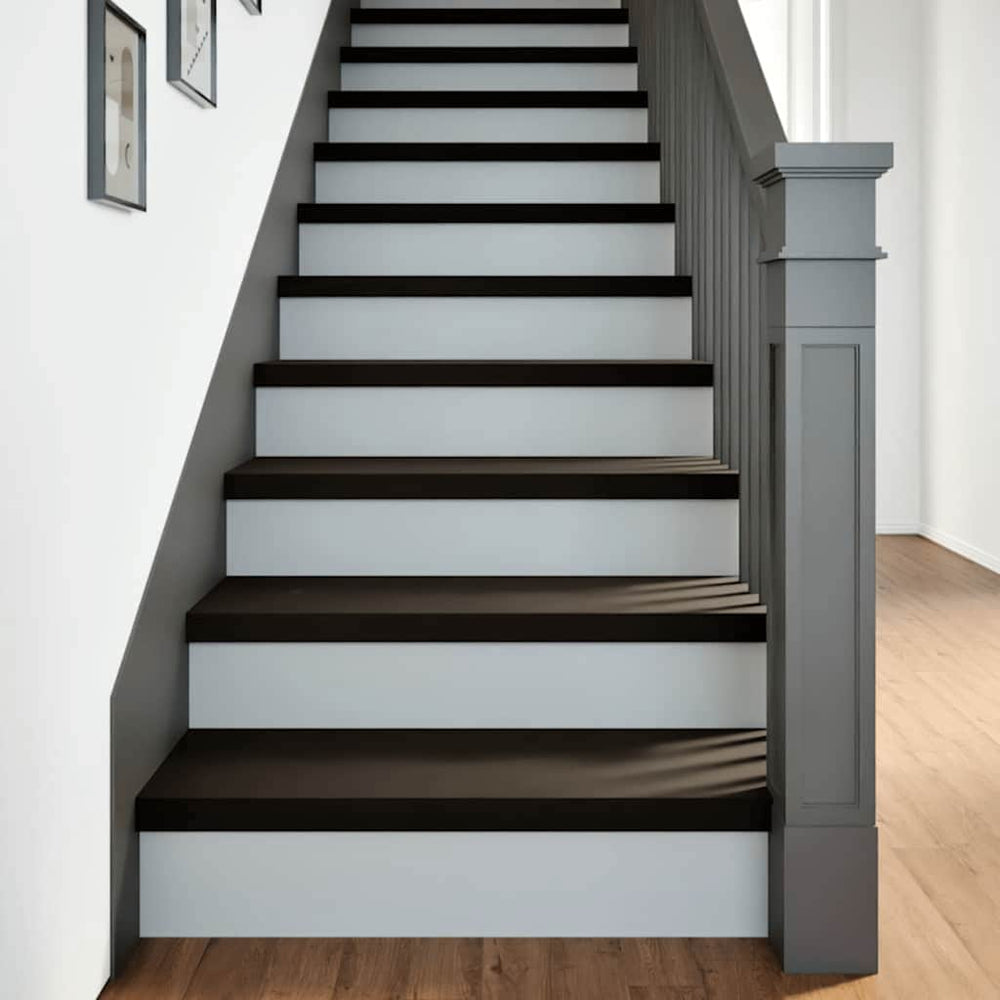 vidaXL Stair Treads 16 pcs Brown Black 80x30x2 cm Solid Wood Oak