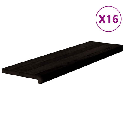 vidaXL Stair Treads 16 pcs Dark Brown 90x30x2 cm Solid Wood Oak 2