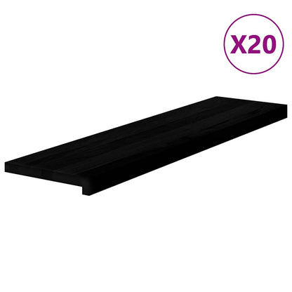 vidaXL Stair Treads 20 pcs Dark Brown 100x25x2 cm Solid Wood Oak 2