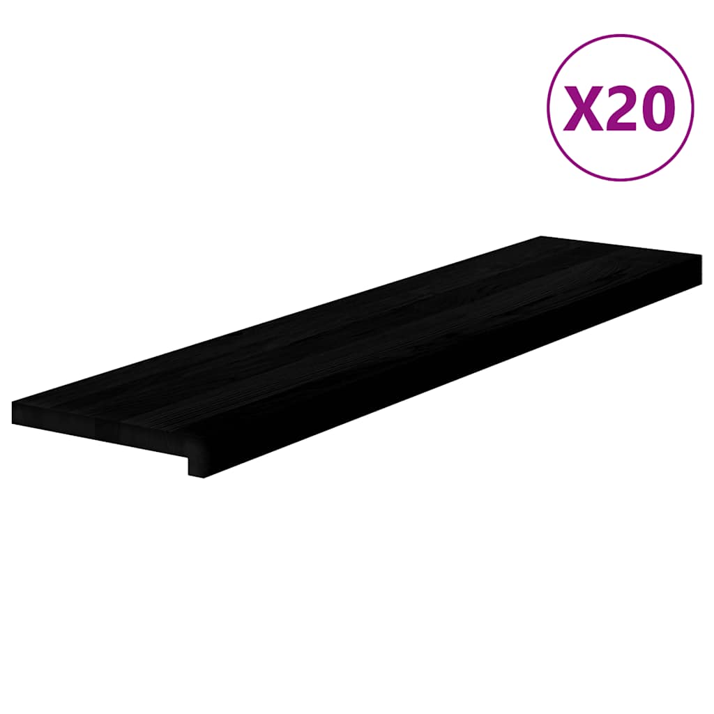 vidaXL Stair Treads 20 pcs Dark Brown 110x25x2 cm Solid Wood Oak 2