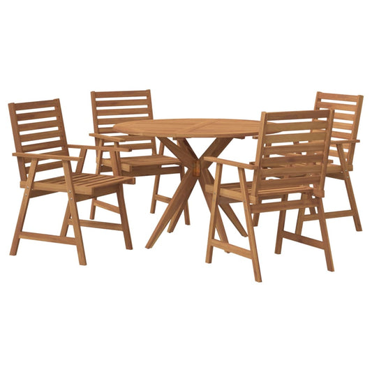 vidaXL 5 Piece Garden Dining Set Solid Wood Acacia 2