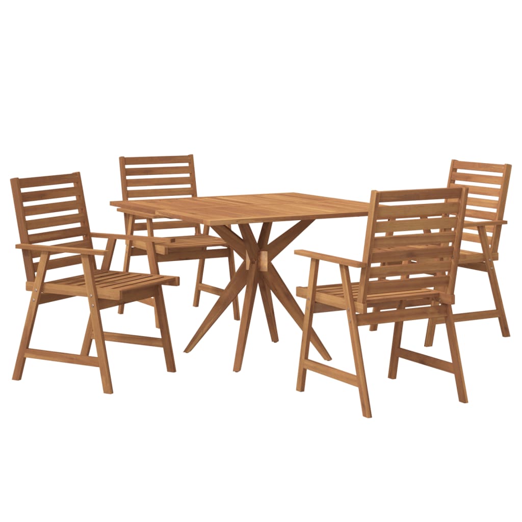 vidaXL 5 Piece Garden Dining Set Solid Wood Acacia 2