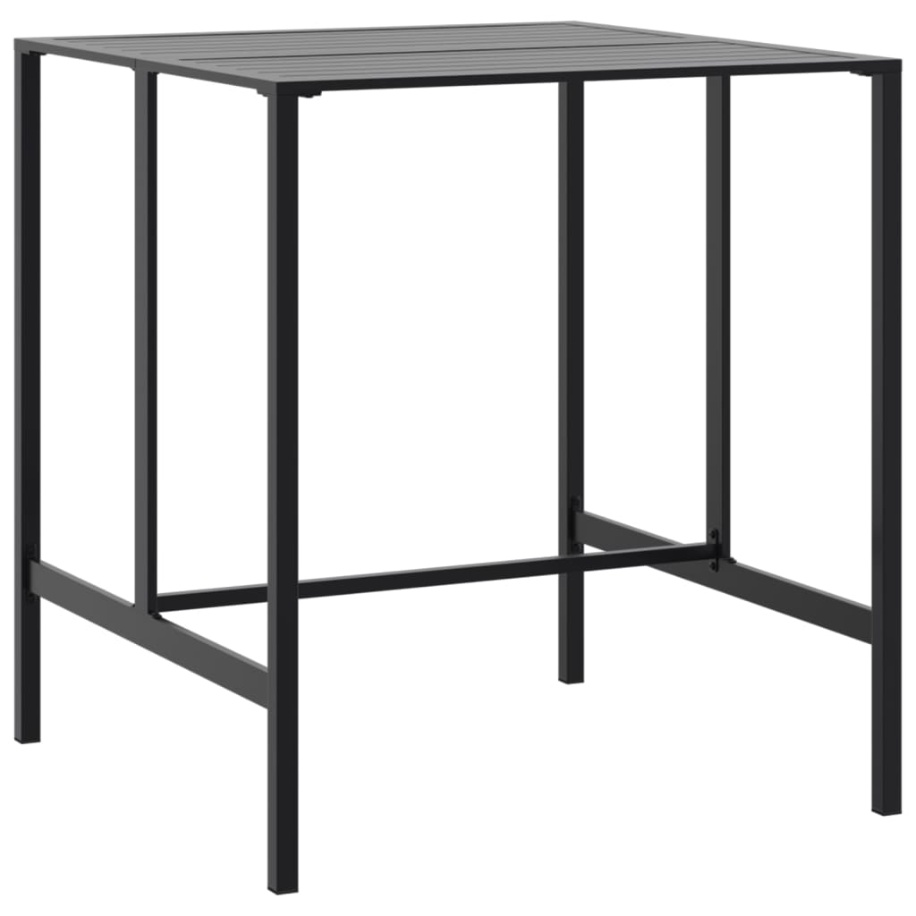 vidaXL 7 Piece Garden Bar Set Black Powder-coated Steel 3