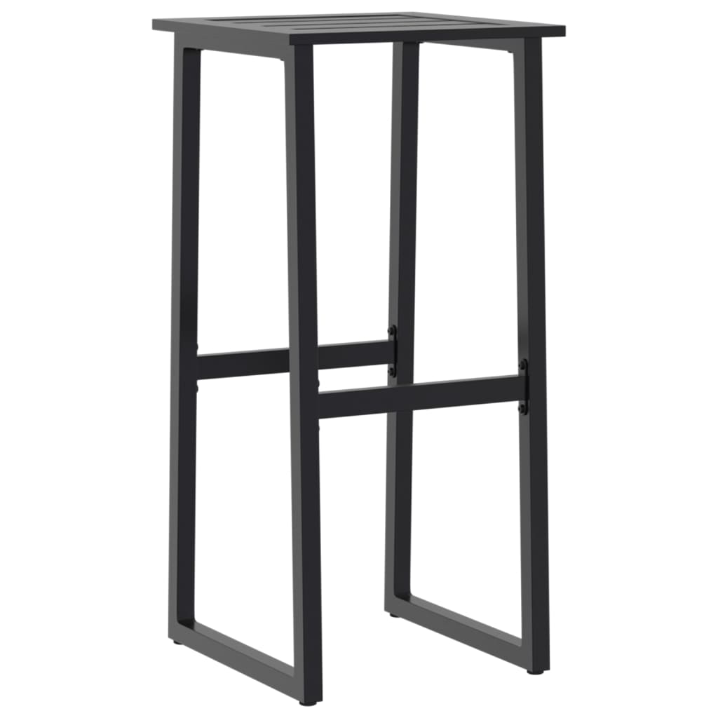 vidaXL 7 Piece Garden Bar Set Black Powder-coated Steel 4