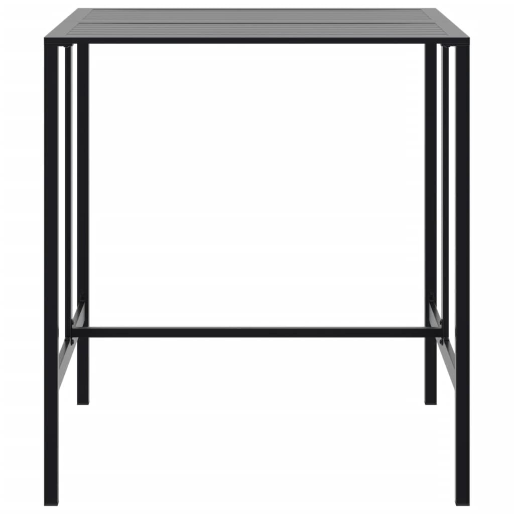 vidaXL 7 Piece Garden Bar Set Black Powder-coated Steel 5