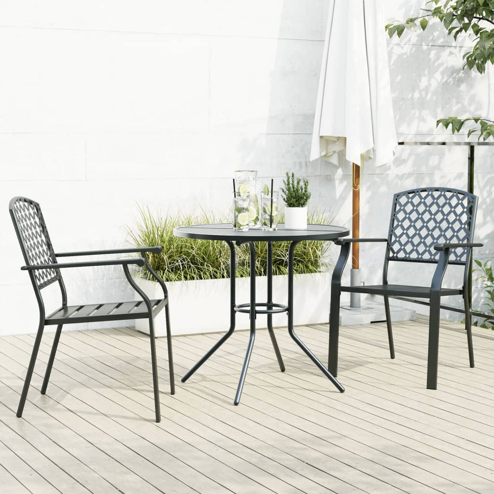 vidaXL Stackable Garden Chair Set 5 pcs Anthracite Powder-coated Steel
