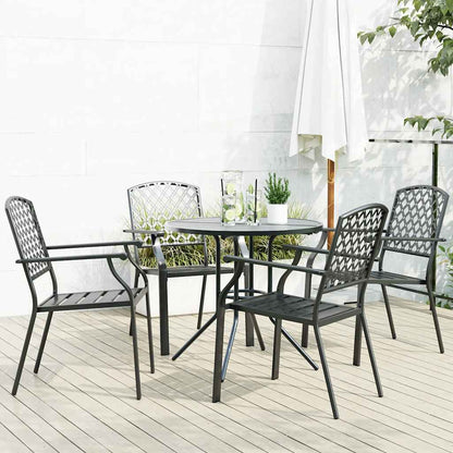 Stackable Garden Chair Set 5 pcs Anthracite Powder-coated Steel 80 x 72.5 cm 4