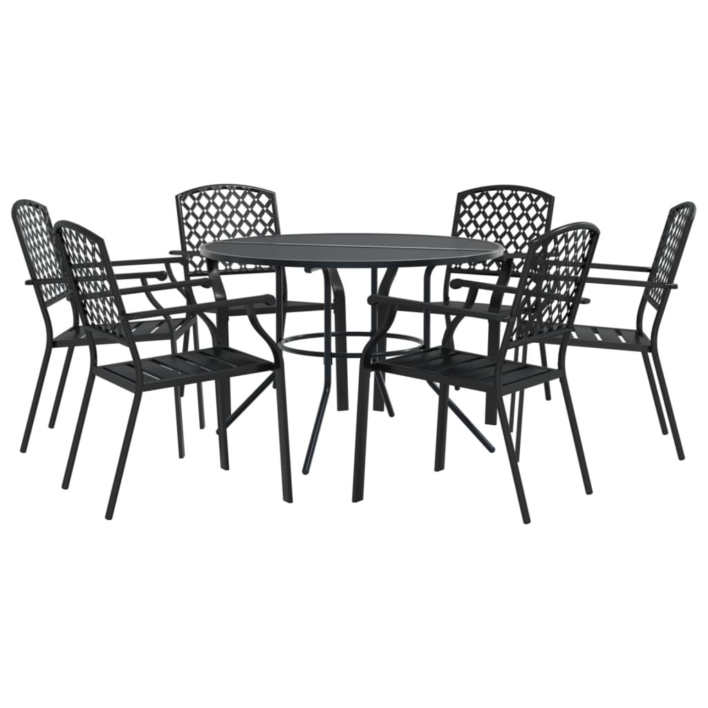 Stackable Garden Chair Set 5 pcs Anthracite Powder-coated Steel 110 x 72.5 cm 6