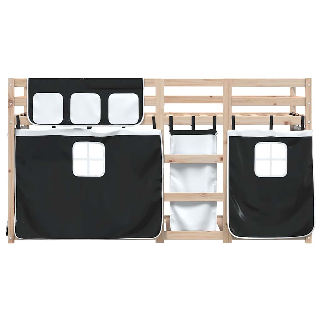 Bunk Bed without Mattress Solid Wood Pine Black 90 cm