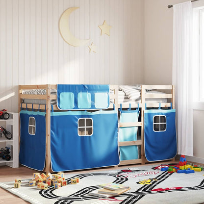 Bunk Bed without Mattress Solid Wood Pine Blue 90 cm